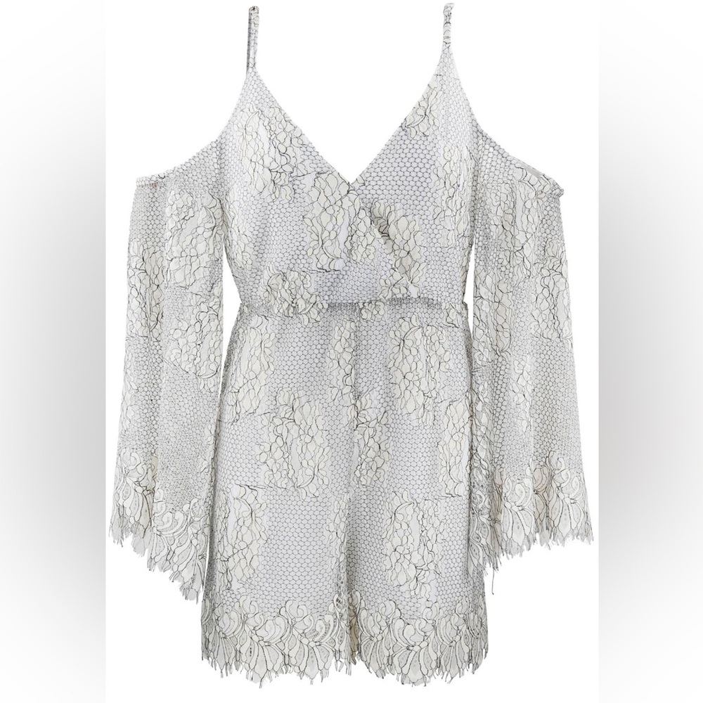 Elliatt revolve Lace floral flare sleeve boho angelcore Romper bridal